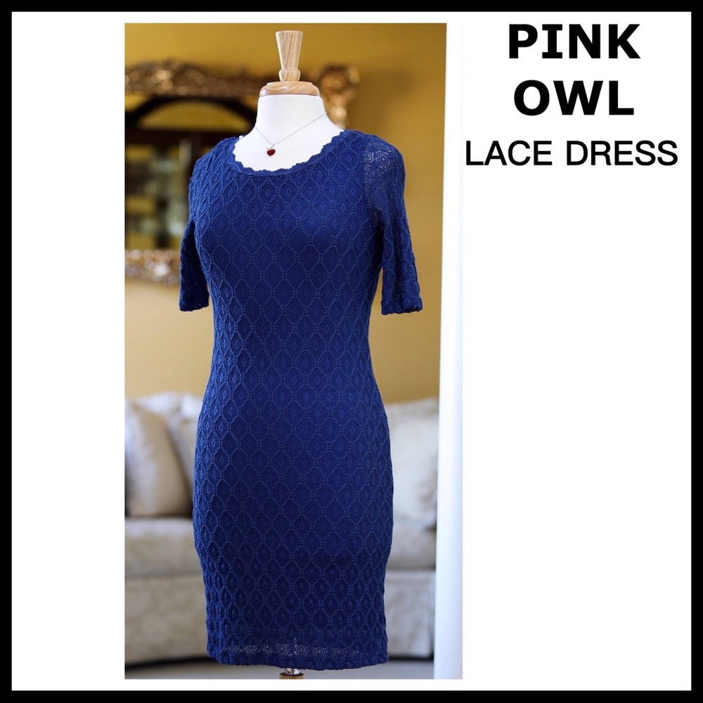 CROCHET LACE SHORT SLEEVES SHIFT MINI DRESS A2C - Picture 6 of 6